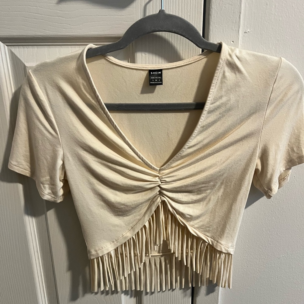 Crop top with fringe
